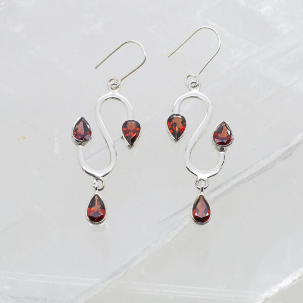 garnet drop earrings