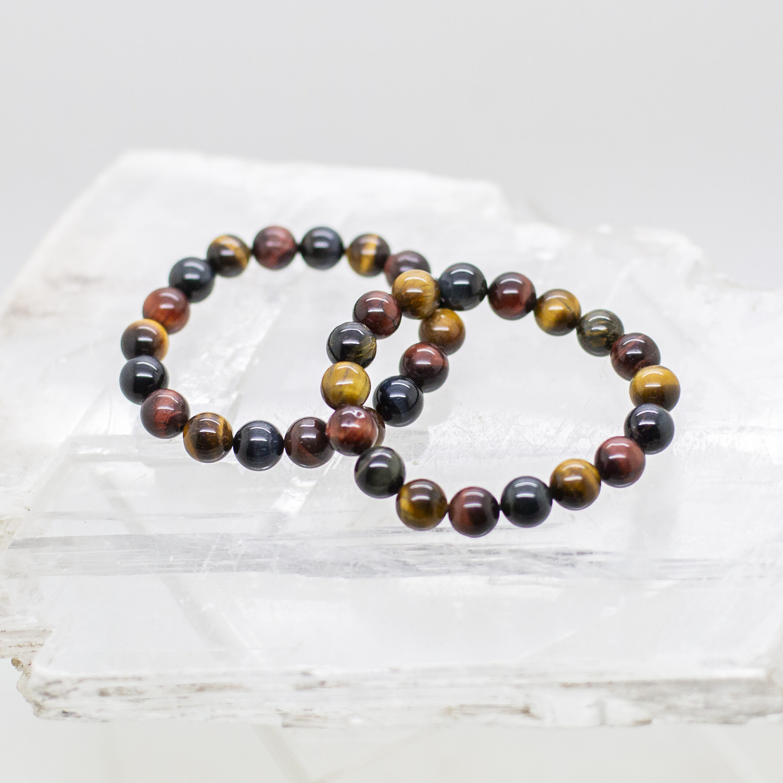 tiger eye multi colour 10mm bead bracelet
