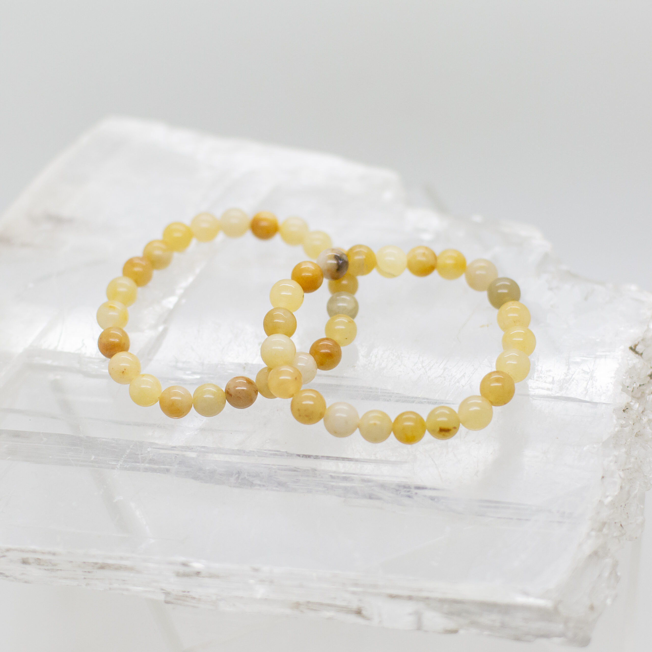 orange calcite 8mm bead bracelet
