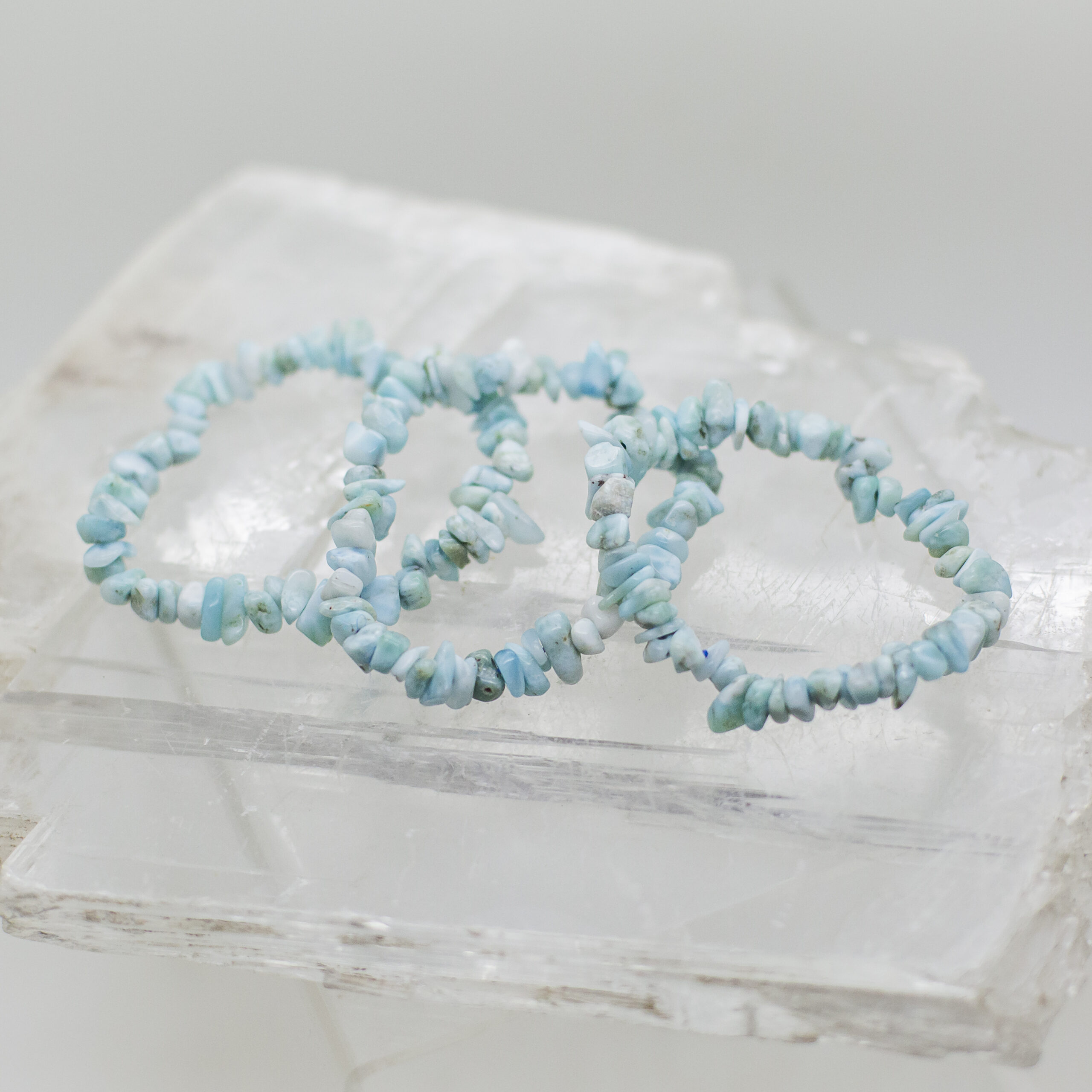 larimar chip bracelets