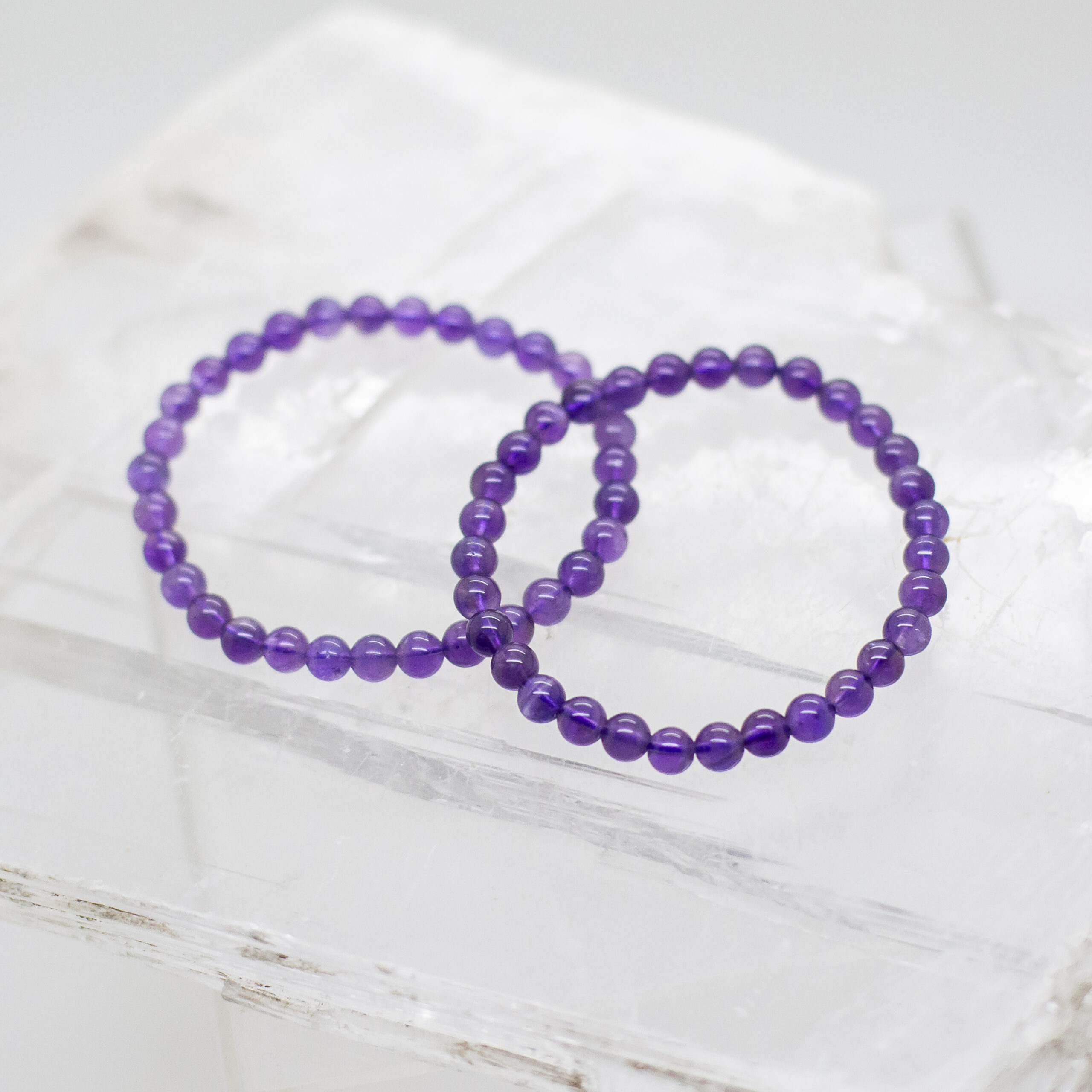 amethyst 6mm bead bracelet
