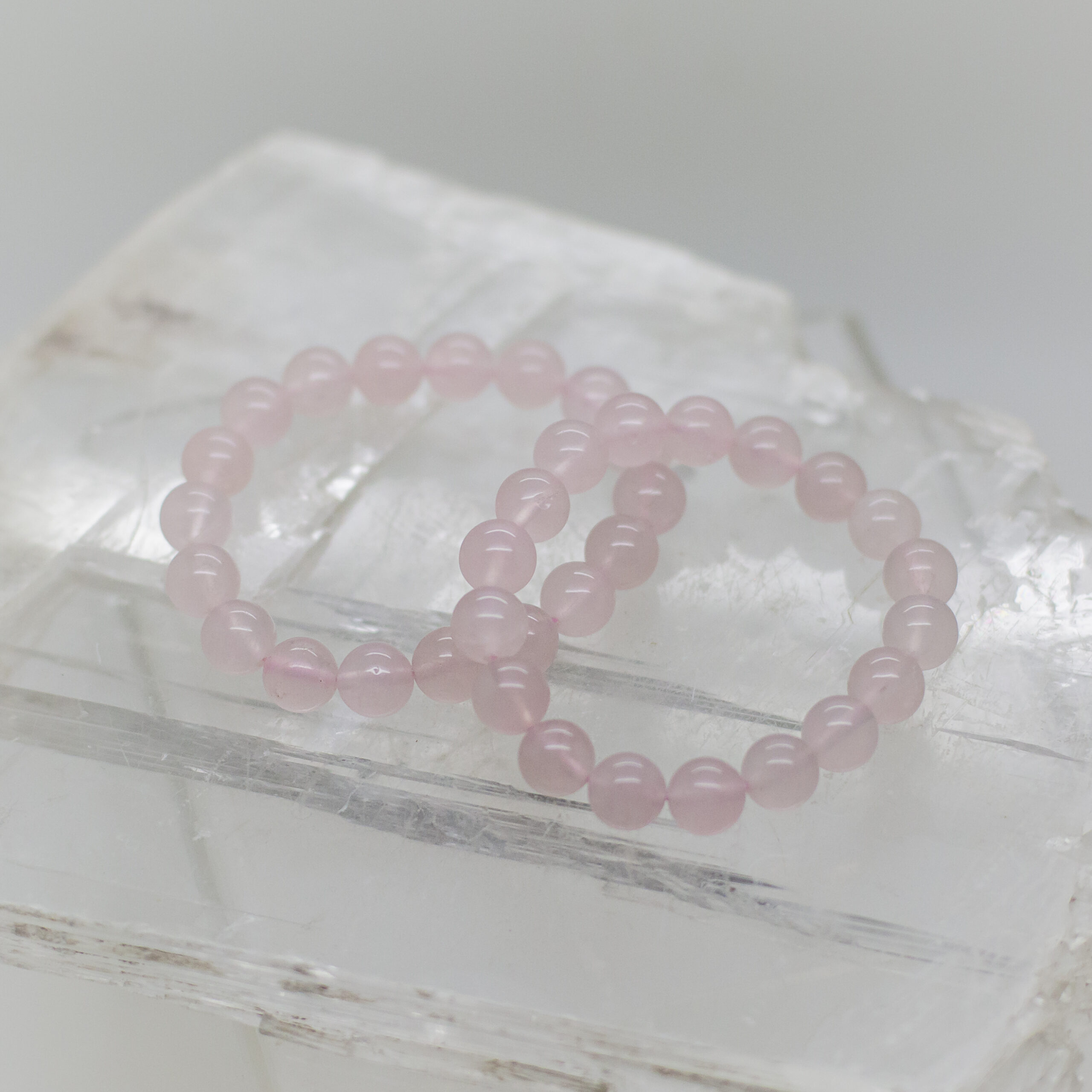 rose quartz 10mm bead bracelet