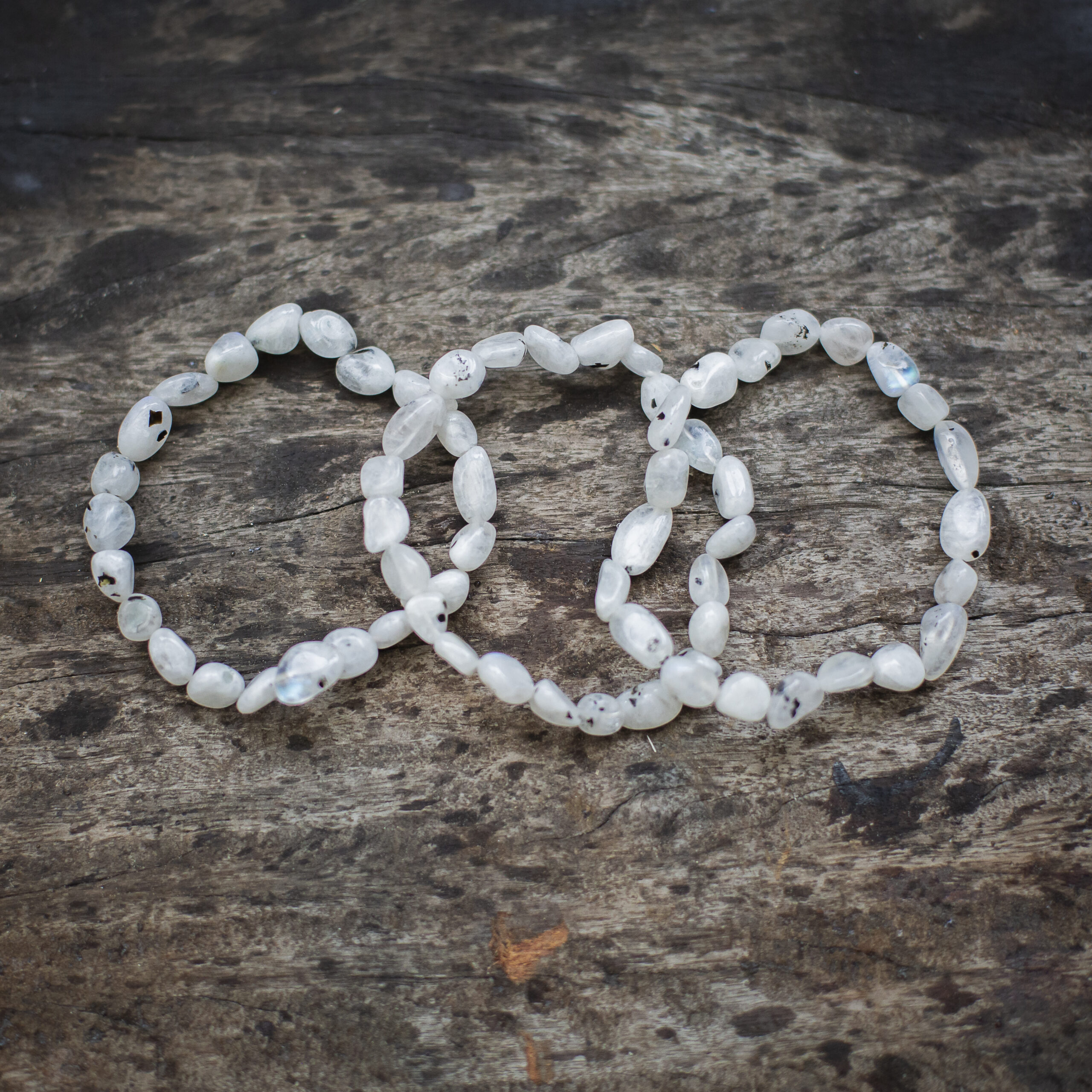 moonstone tumbled stone bracelet