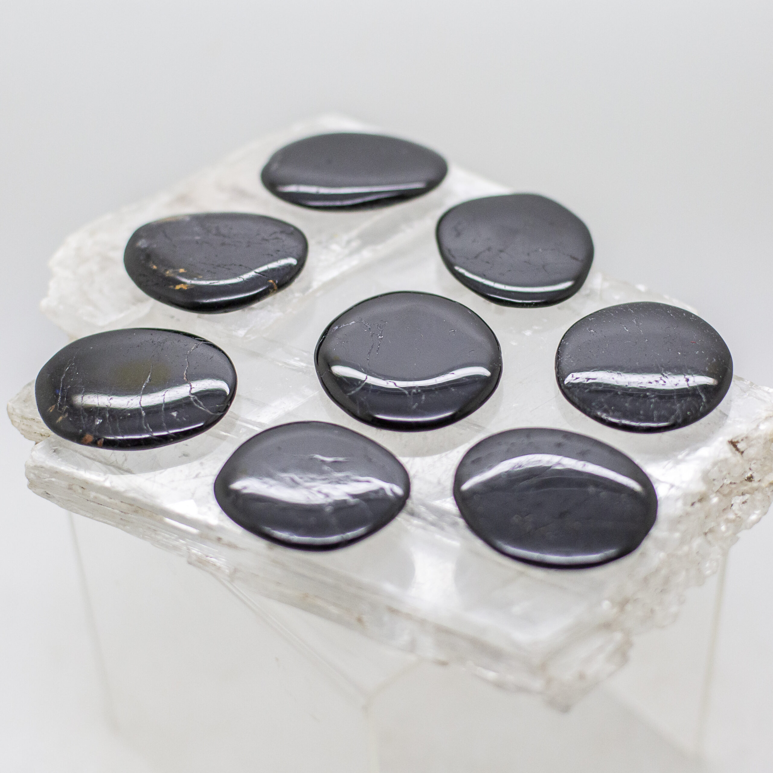 black tourmaline hand stones