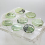 prehnite and epidot hand stone