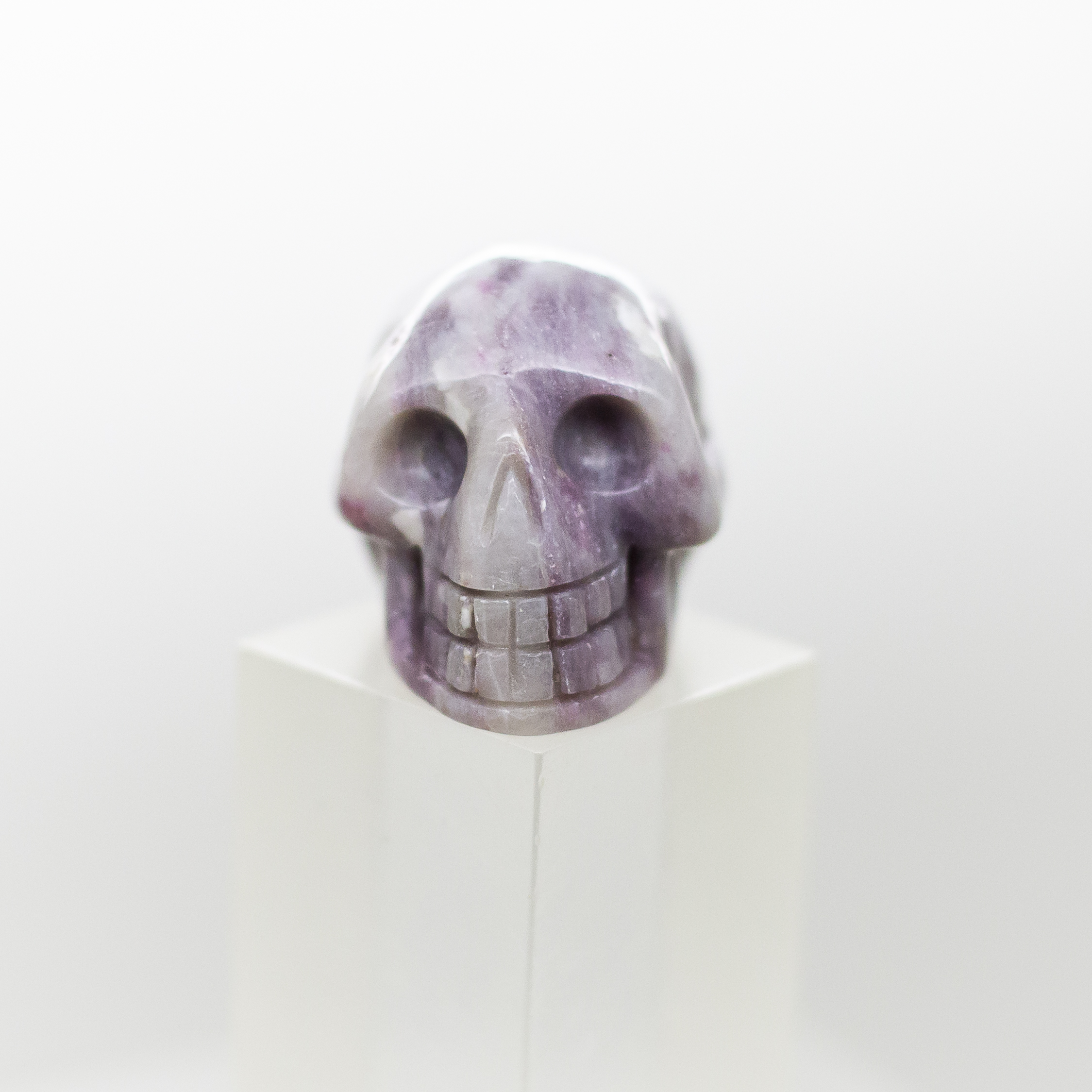 pink tourmaline and quartz skull