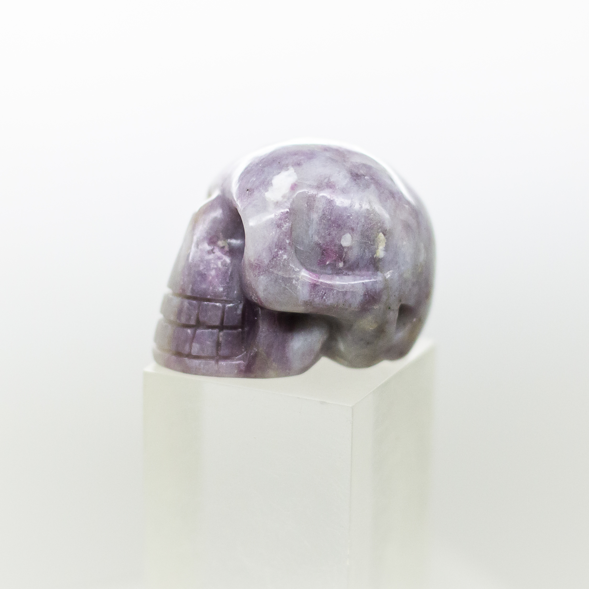 pink tourmaline and quartz skull