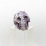 pink tourmaline and quartz skull