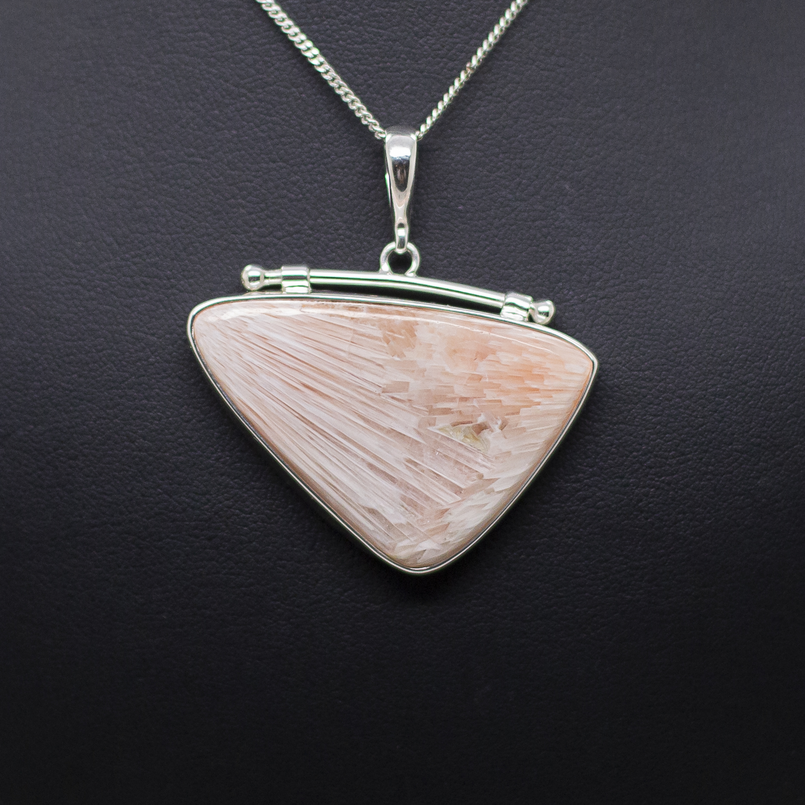 pink scolecite pendant