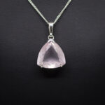 rose quartz faceted pendant