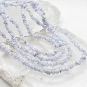 Blue Lace Agate Chip Bead Necklace