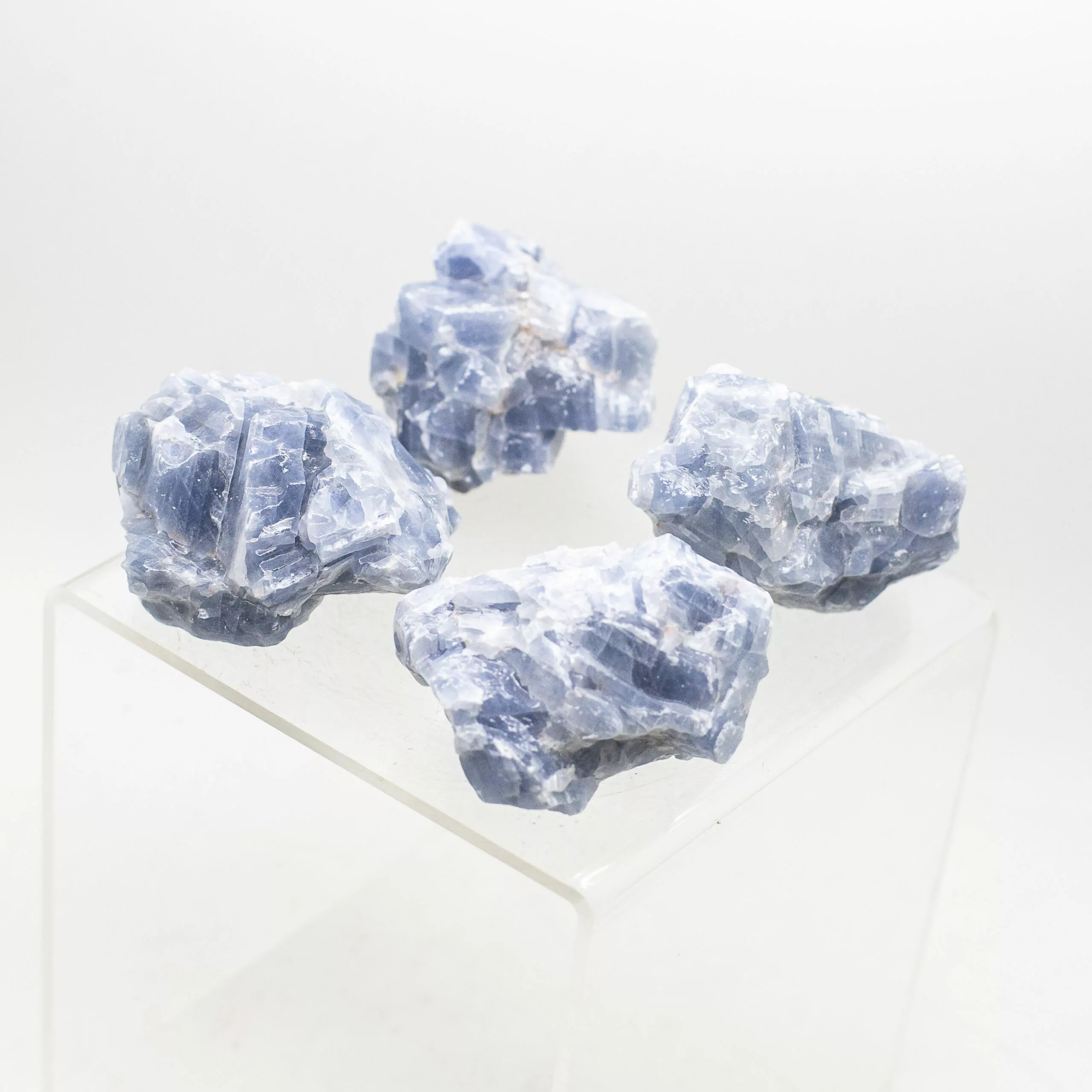 blue calcite chunks