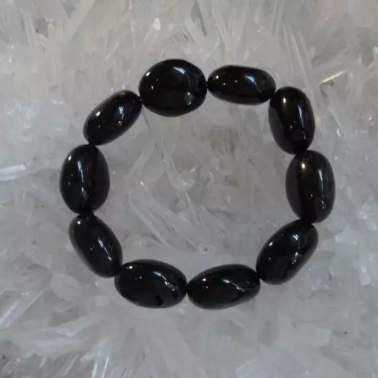 Black Obsidian Tumbled Stone Bracelet