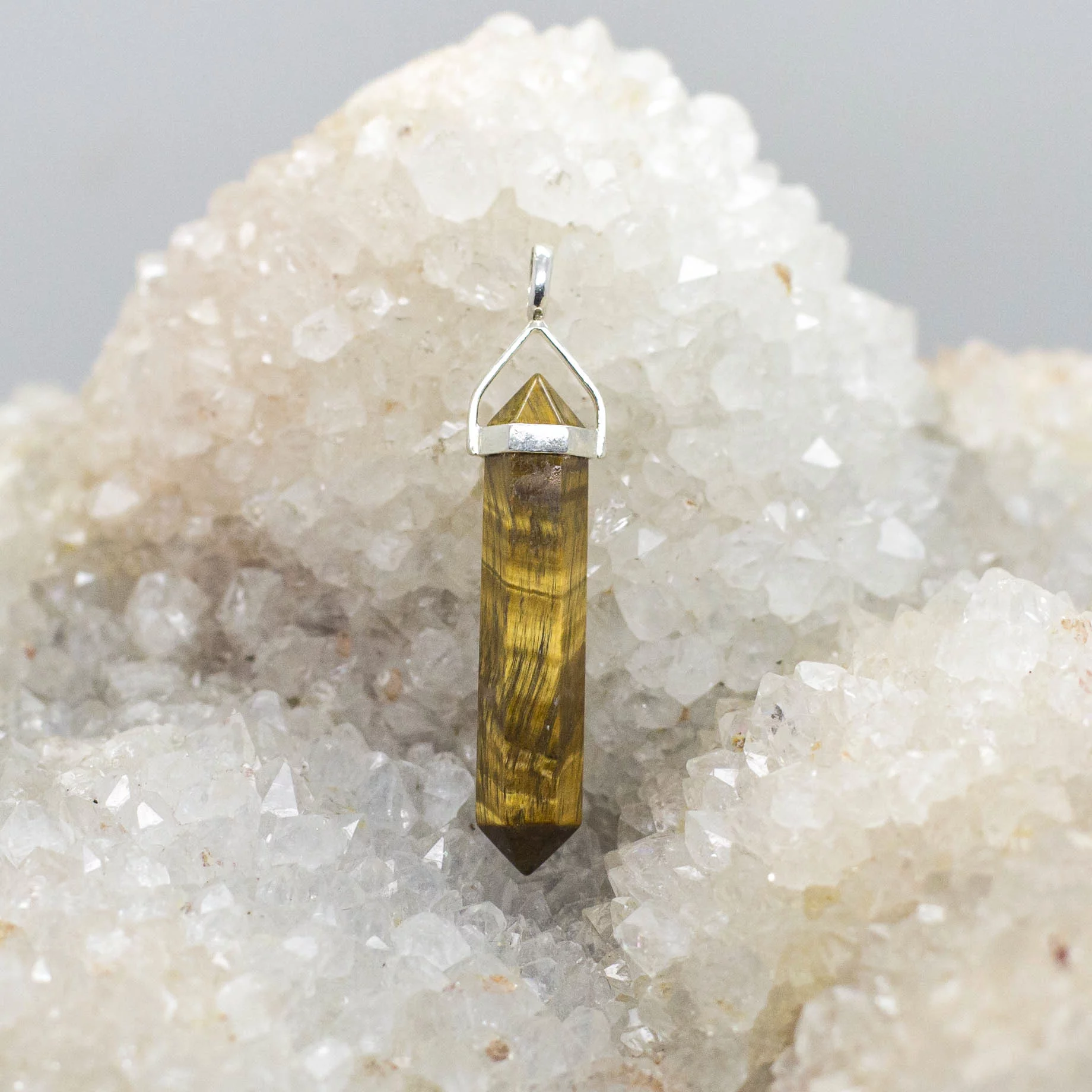 Tiger Eye Double Terminated Pendant