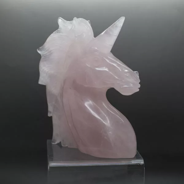 Rose Quartz Unicorn Head (2)