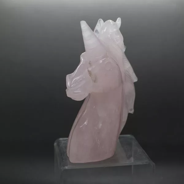 Rose Quartz Unicorn Head (4)