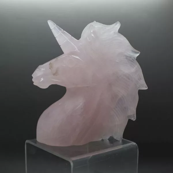 Rose Quartz Unicorn Head (6)