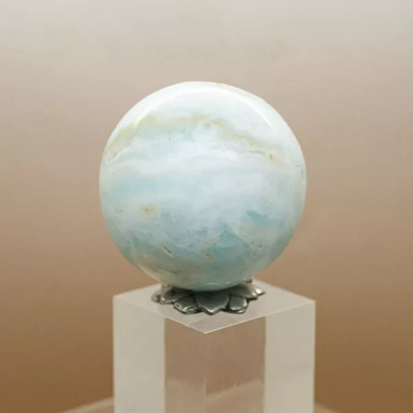 Caribbean Blue Calcite Sphere (4)