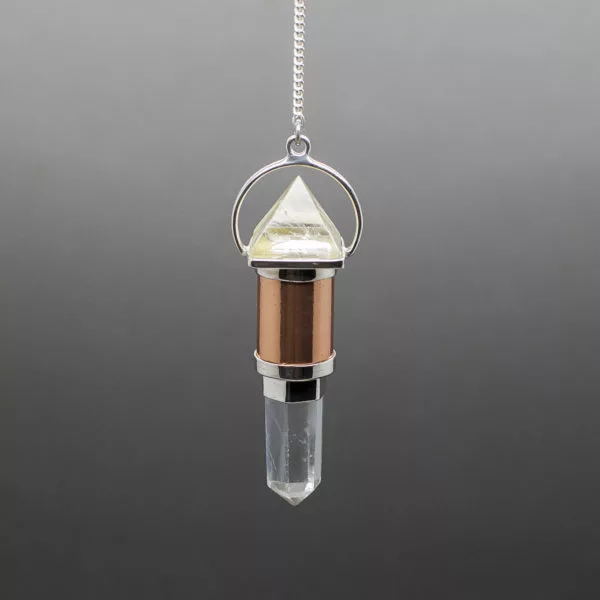 Clear Quartz and Copper Pendulum 1