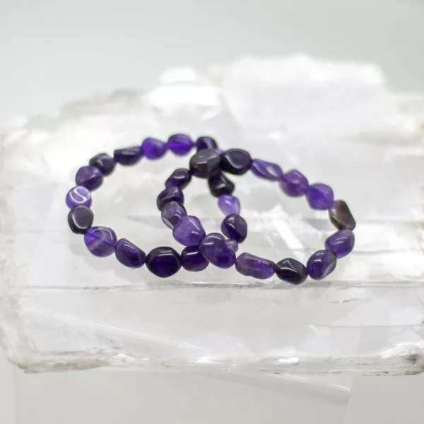 amethyst tumbled stone bracelet