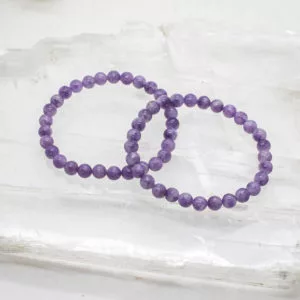 lepidolite 6mm bead bracelet