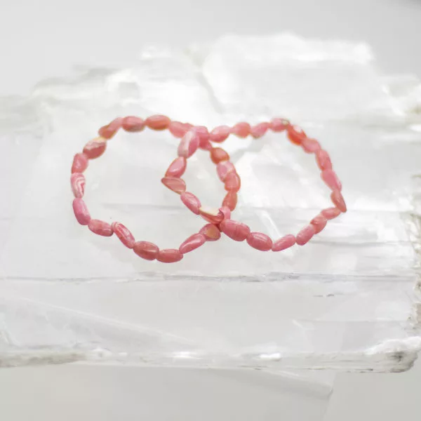 rhodochrosite tumbled stone bracelet