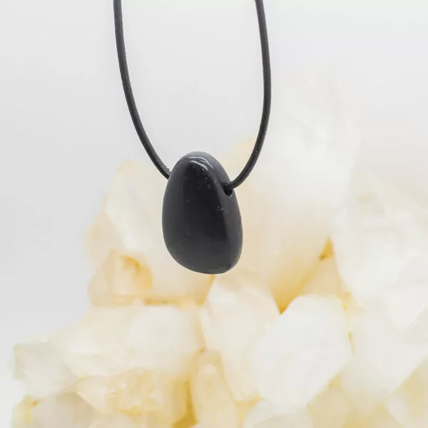 shungite tumbled stone pendant