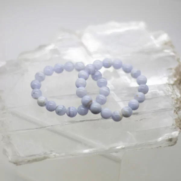 blue lace agate bead bracelet