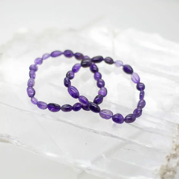 amethyst tumbled stone bracelet