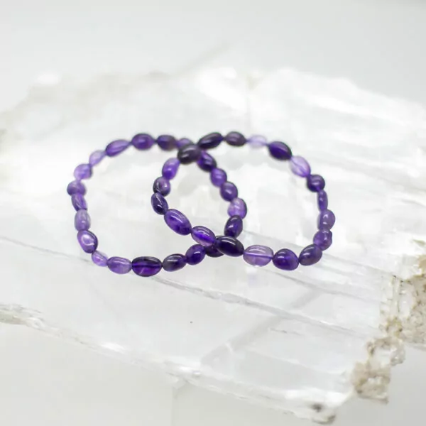 amethyst tumbled stone bracelet