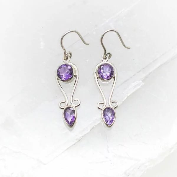 amethyst drop earrings