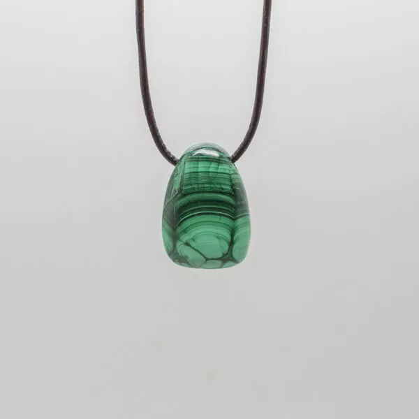 malachite tumbled stone pendant
