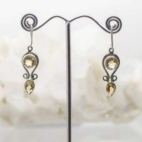 citrine faceted earrings