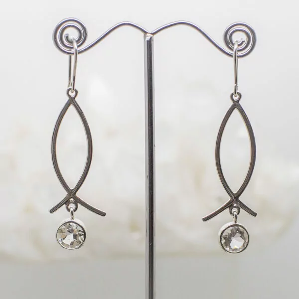 quartz faceted earrings