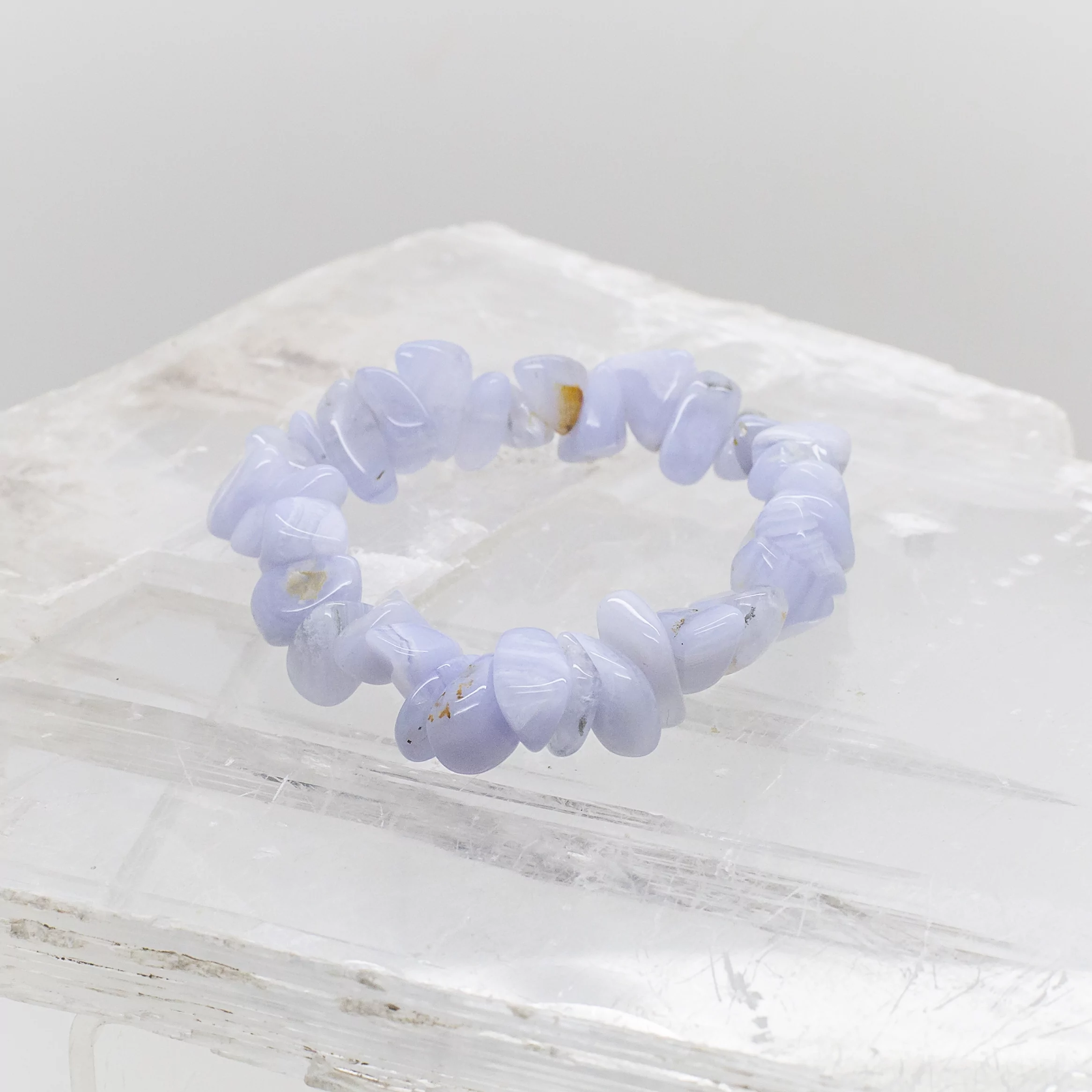 blue lace agate chip bracelet