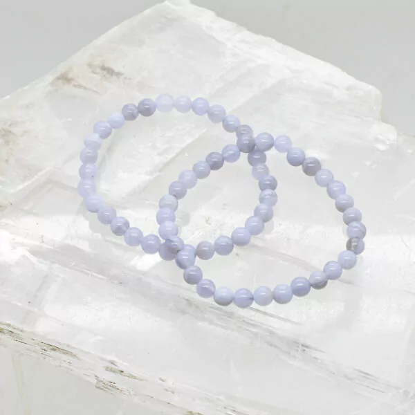 blue lace agate 6mm bead bracelet