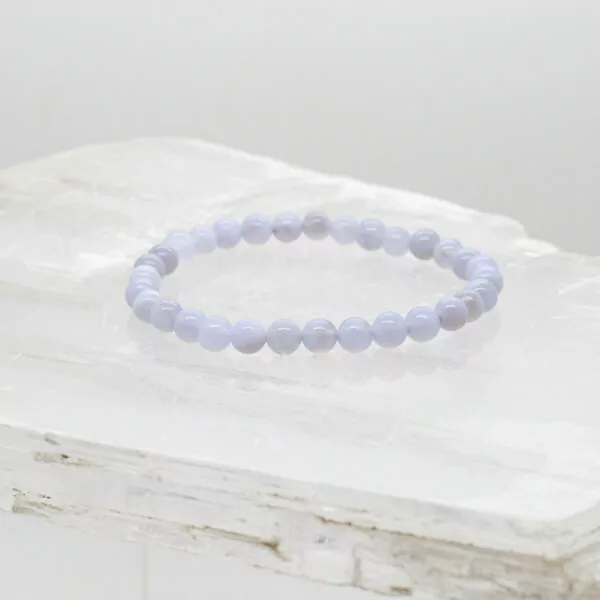 blue lace agate 6mm bead bracelet