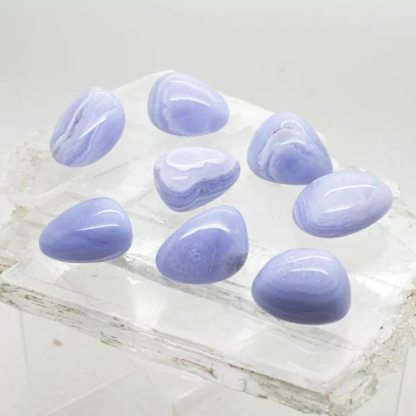 blue lace agate tumbled stones