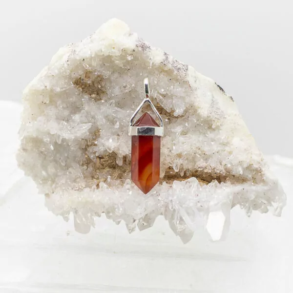 carnelian double terminated pendant