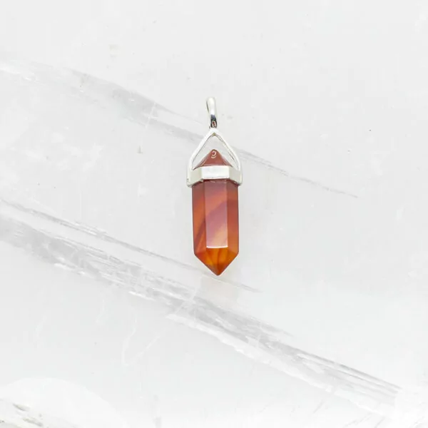 carnelian double terminated pendant