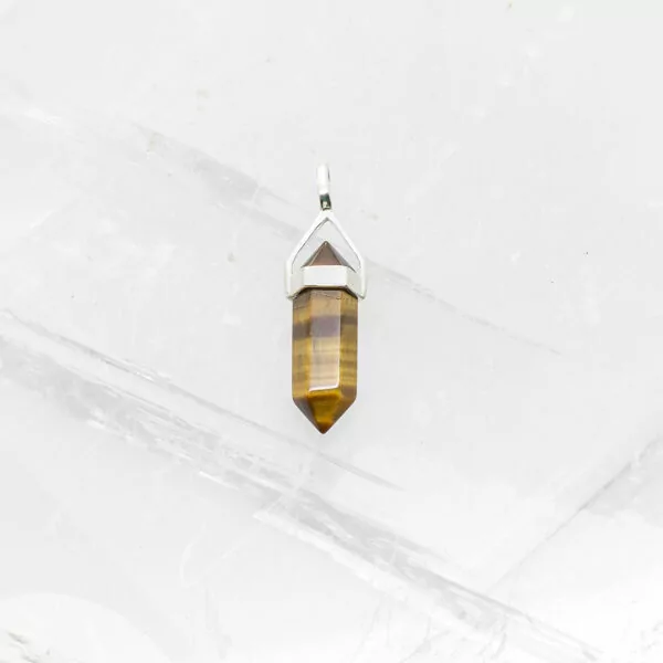 tiger eye double terminated pendant