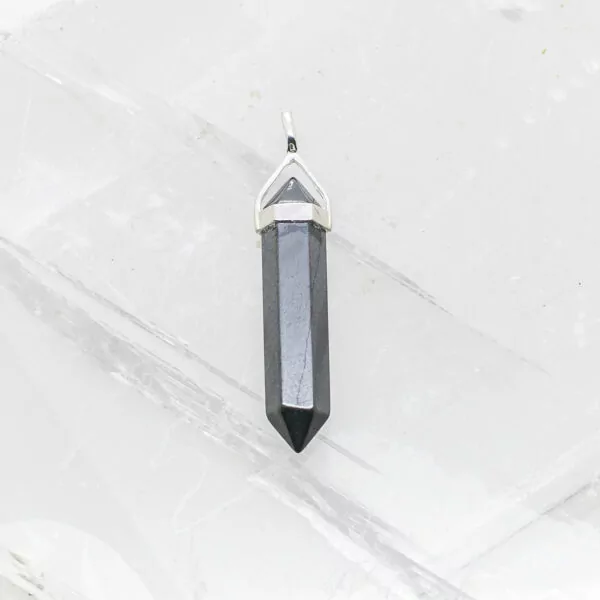 hematite double treminated pendant