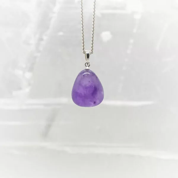 amethyst tumbled pendant