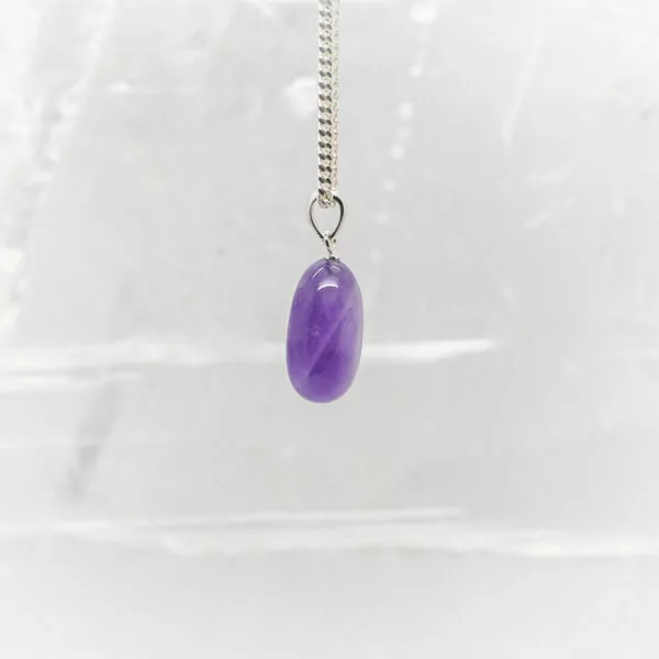 amethyst tumbled pendant