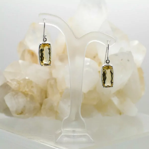 citrine faceted earrings