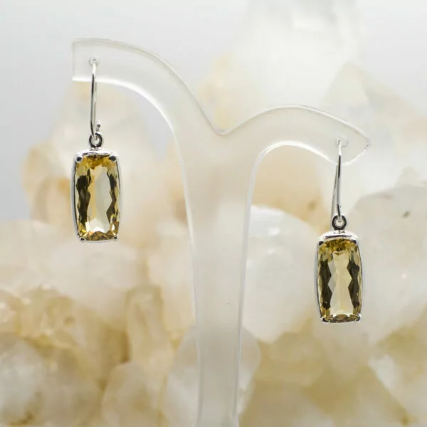 citrine faceted earrings