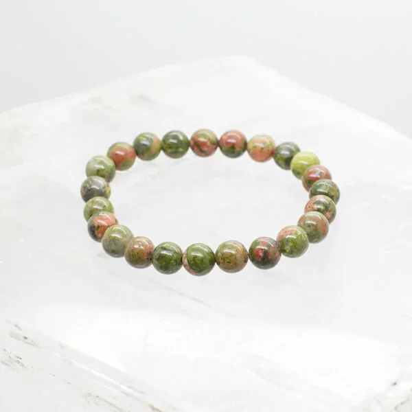 unakite 8mm bead bracelet