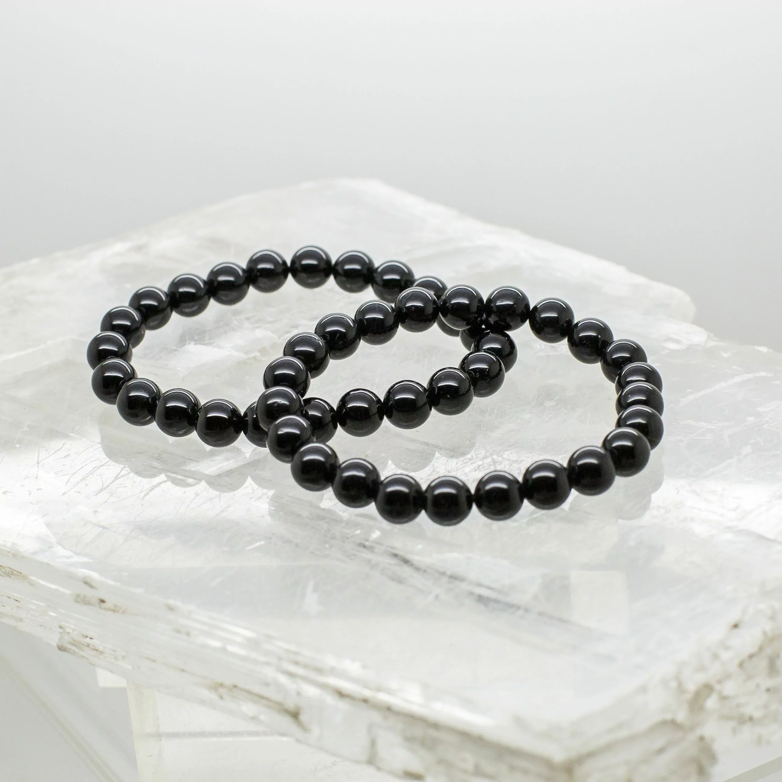 black tourmaline 8mm bead bracelet