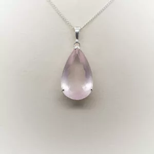 rose quartz faceted pendant