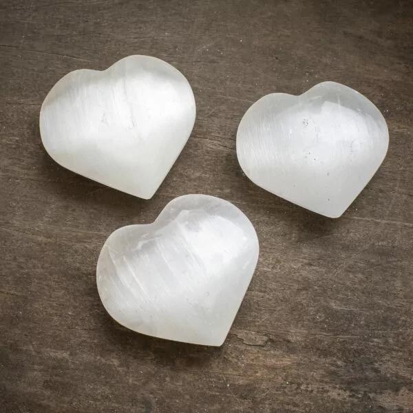 selenite heart with flower of life